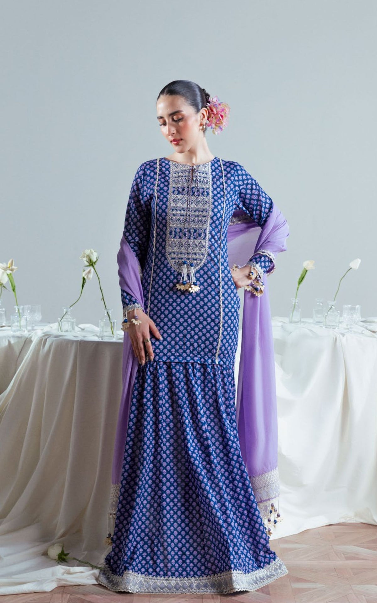 Embroidered Silk - 3 Pc | FE-52063