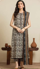 Elegant 3-Piece Cambric Suit with Lawn Dupatta