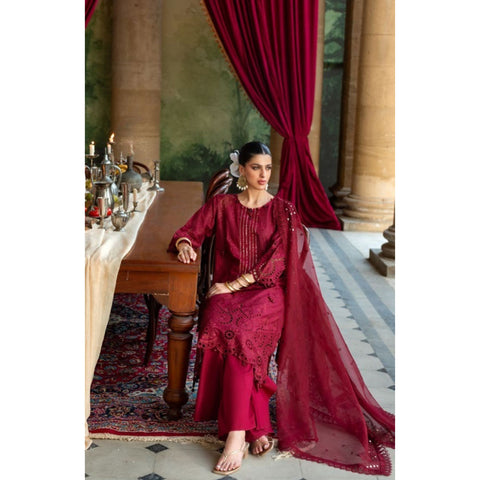 Embroidered Net - 3 Pc | FE-52015