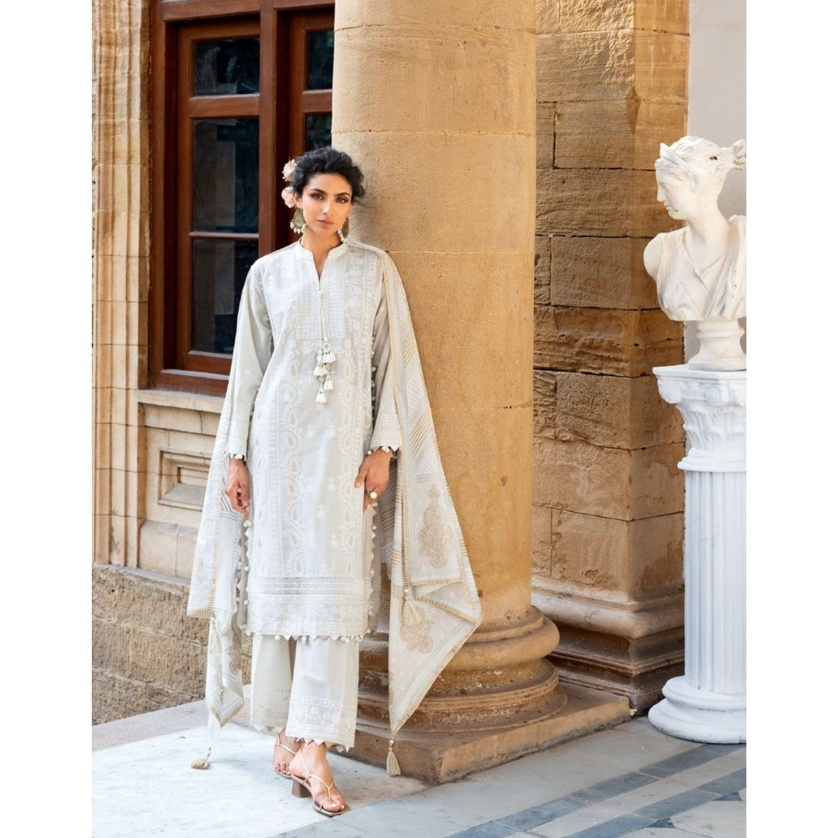 Chicken Kari Embroidered - 3 Pc | DN-52039