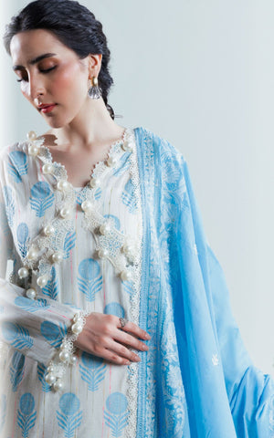 Embroidered Denting Lawn - 3 Pc | FE-52066