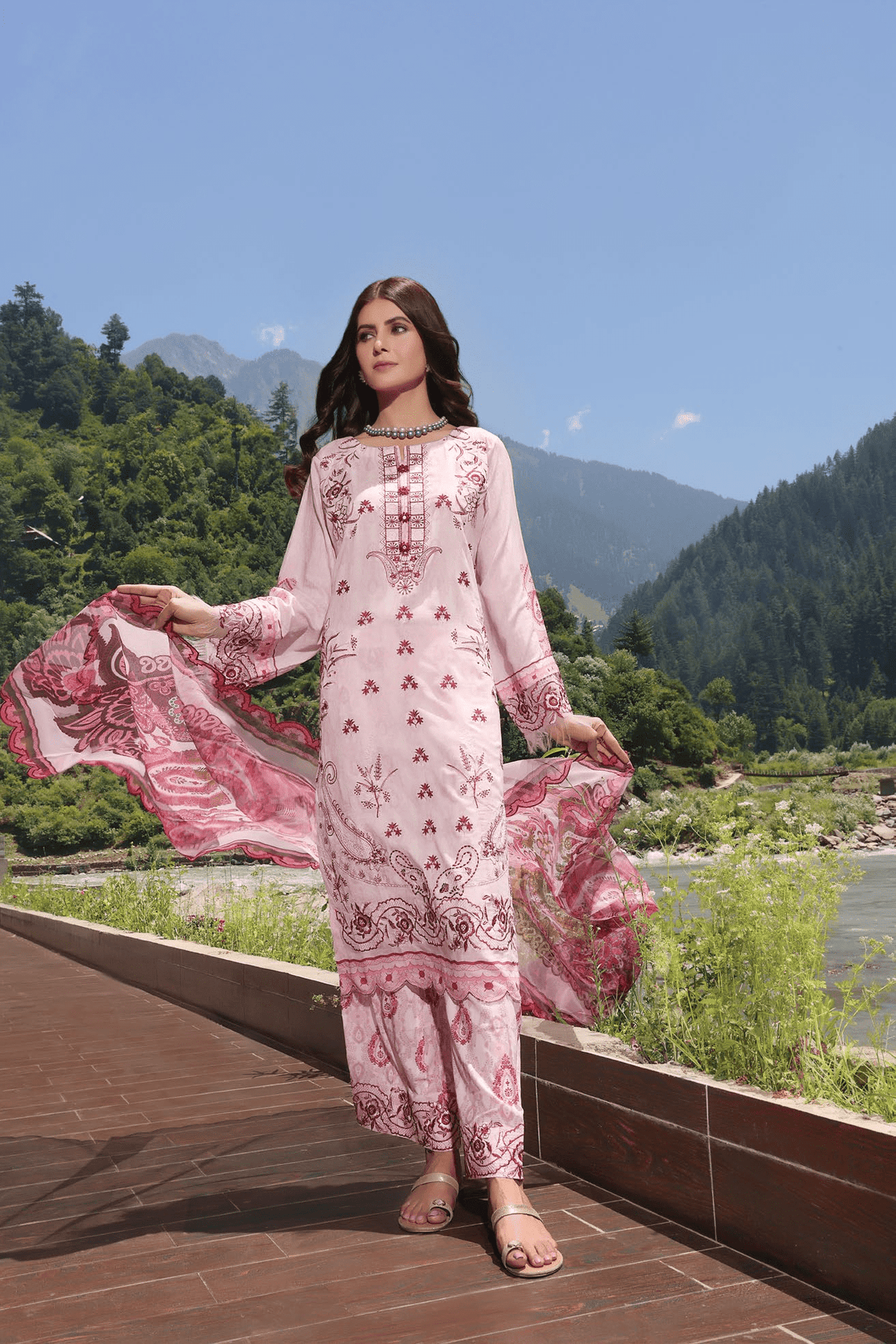 KHAS MIRHA SUMMER LAWN UNSTITCHED 3PC SUIT KCNE-2120
