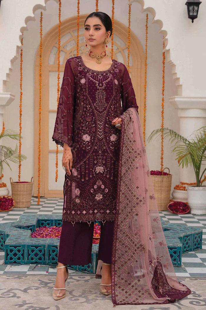 AZU EMBROIDERED CHIFFON UNSTITCHED SUIT-07