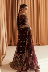 AYZEL FLEUR DE LIS LUXURY CHIFFON UNSTITCHED SUIT AZ-V4-06 CAMELLIA