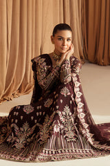 AYZEL FLEUR DE LIS LUXURY CHIFFON UNSTITCHED SUIT AZ-V4-06 CAMELLIA