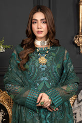 JANIQUE LUXURY CHIFFON UNSTITCHED SUIT D-012 Emerald