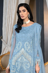 JANIQUE LUXURY CHIFFON UNSTITCHED SUIT D-015 Celestial Charm