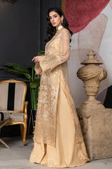 JANIQUE LUXURY CHIFFON UNSTITCHED SUIT D-016 Silk Sandstone