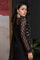 JANIQUE LUXURY CHIFFON UNSTITCHED SUIT D-018 Midnight Glamour
