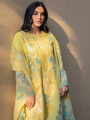 Rang Rasiya Premium Embroidered Unstitched Lawn 3Pc Suit D-01 AMANI