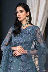 JANIQUE LUXURY CHIFFON UNSTITCHED SUIT D-020 Graphite Grace