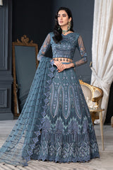 JANIQUE LUXURY CHIFFON UNSTITCHED SUIT D-020 Graphite Grace