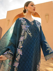 Rang Rasiya Premium Embroidered Unstitched Lawn 3Pc Suit D-06 MAHSA