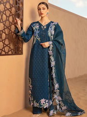 Rang Rasiya Premium Embroidered Unstitched Lawn 3Pc Suit D-06 MAHSA