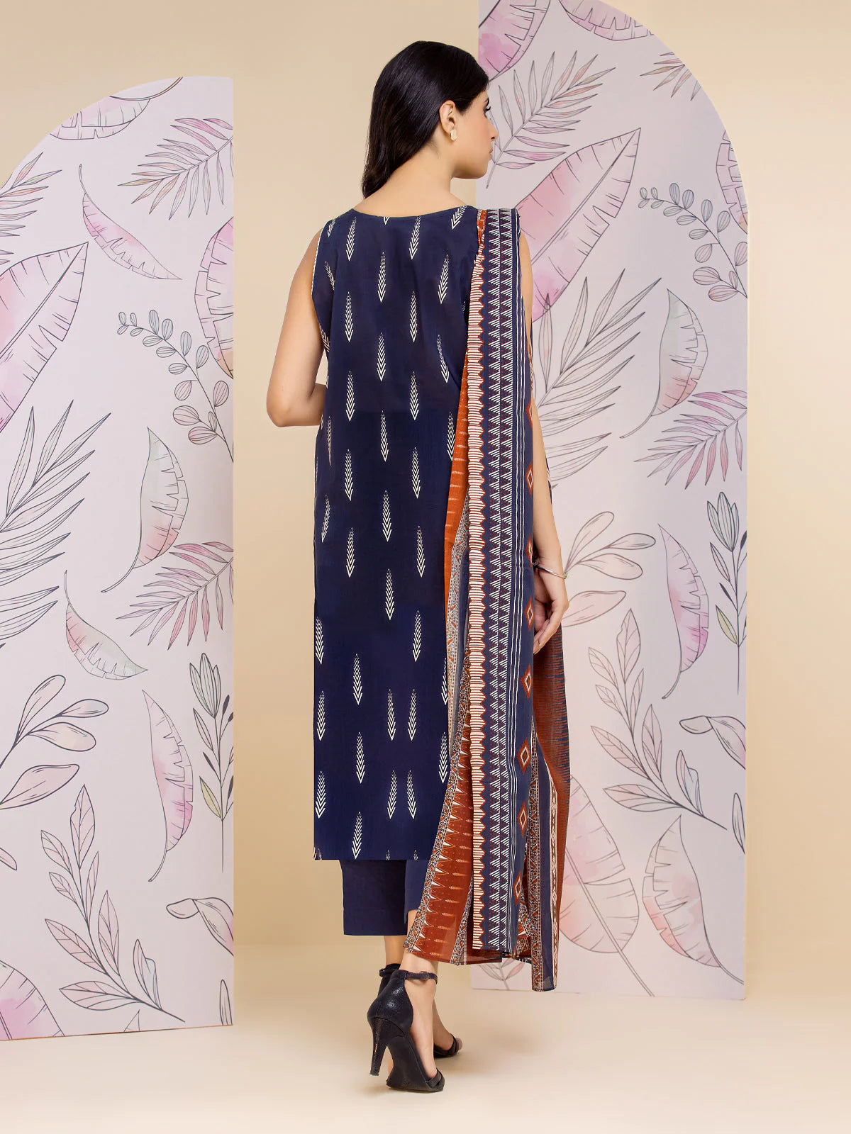 Edenrobe Allure Lawn Unstitched 3Pc Printed Suit EWU24A1-26055
