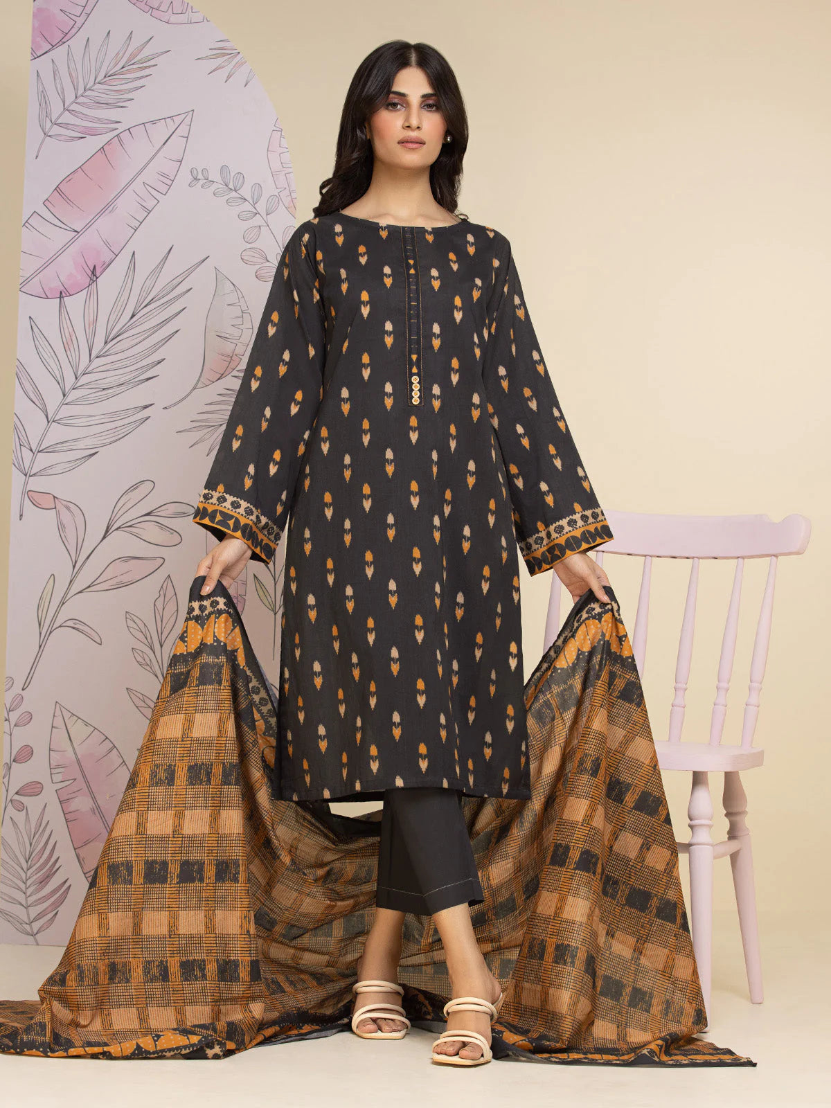 Edenrobe Allure Lawn Unstitched 3Pc Printed Suit EWU24A1-26233