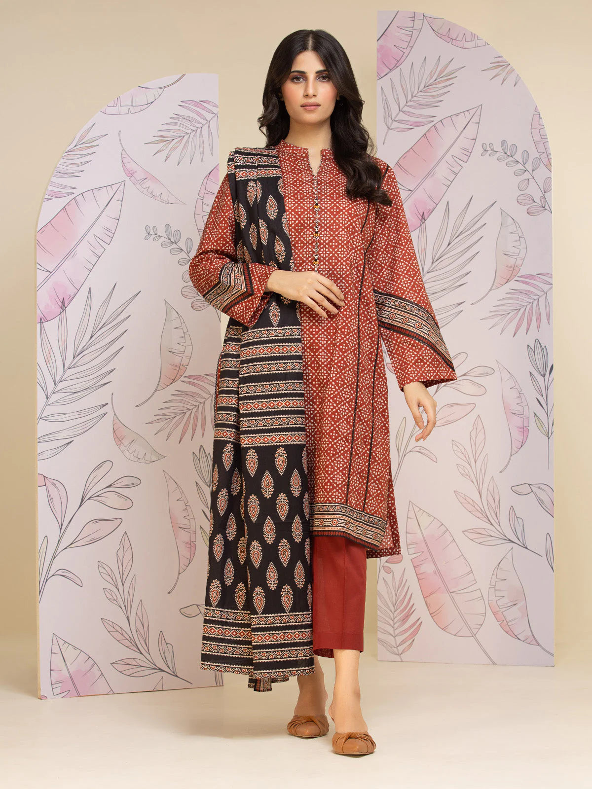 Edenrobe Allure Lawn Unstitched 3Pc Printed Suit EWU24A1-26249