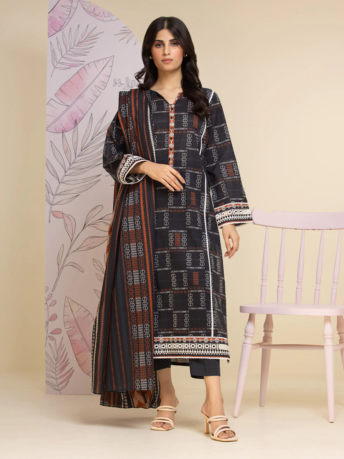Edenrobe Allure Lawn Unstitched 3Pc Printed Suit EWU24A1-26447