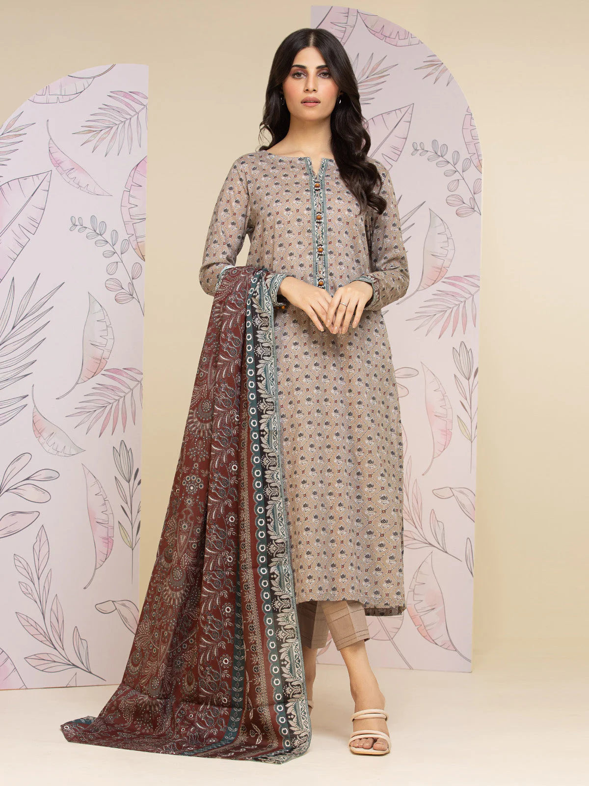Edenrobe Allure Lawn Unstitched 3Pc Printed Suit EWU24A1-26461