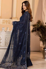 ZARSHA BY FASHION CITY LUXURY CHIFFON UNSTITCHED SUIT Z-302 MIDNIGHT ELEGANCY