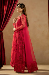 Maryum & Maria Zamani Begum Embroidered Organza Unstitched 3Pc Suit Tourmaline-(MW23-513)