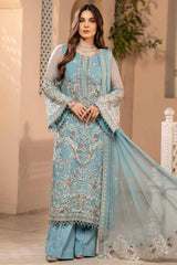 ZARSHA BY FASHION CITY LUXURY CHIFFON UNSTITCHED SUIT Z-306 MYSTIC MEADOW