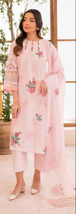 FLORAL OASIS Embroidered Lawn