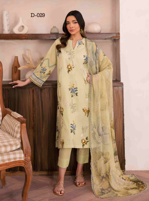 FLORAL OASIS Embroidered Lawn