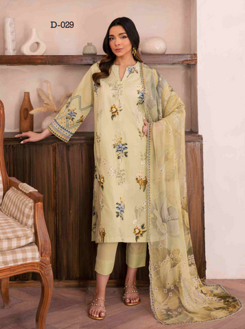 FLORAL OASIS Embroidered Lawn