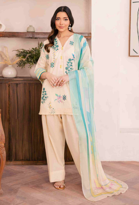 FLORAL OASIS Embroidered Lawn