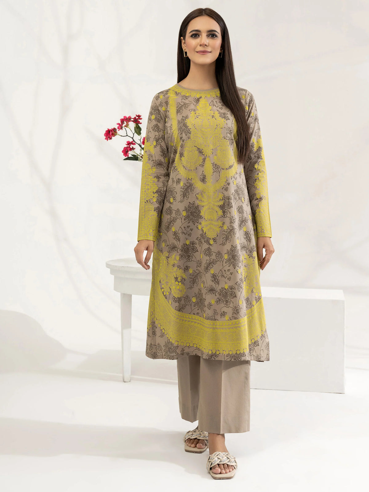 Limelight Paste Printed Lawn Unstitched 2pc Suit U2772SU-2PC-BGE
