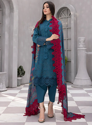 Rang Rasiya Florence Embroidered Linen Unstitched 3Pc Suit D-01 MINHA