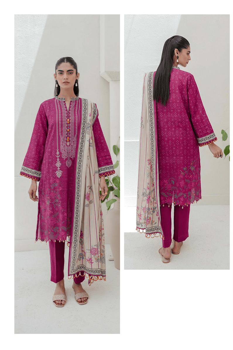 Zellbury Digital Printed khaddar Unstitched 3pc Essential suit WUW23X30677