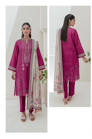 Zellbury Digital Printed khaddar Unstitched 3pc Essential suit WUW23X30677