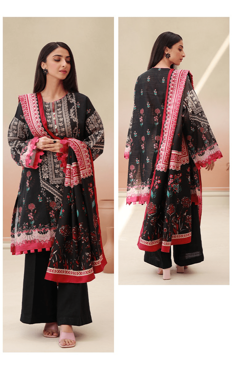 Zellbury Digital Printed khaddar Pashmina Shawl Unstitched 3pc suit WUW23X30674