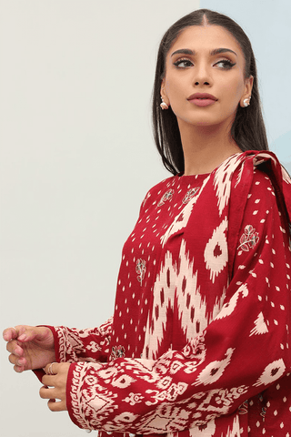 Zellbury Digital Printed Embroidered khaddar Unstitched 2pc suit WUW23E20719