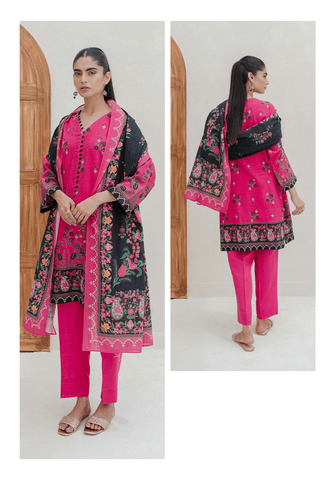 Zellbury Digital Printed khaddar Unstitched 3pc Essential suit WUW23X30736