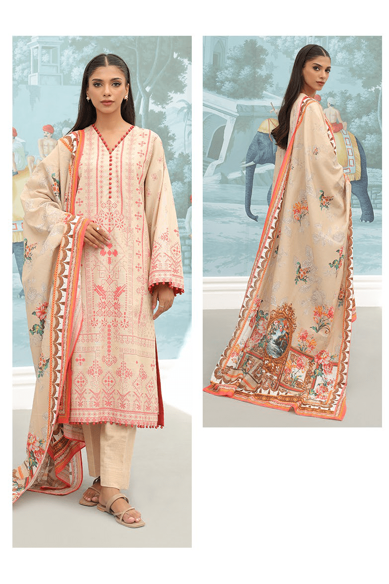 Zellbury Digital Printed khaddar Unstitched 3pc Essential suit WUW23X30685