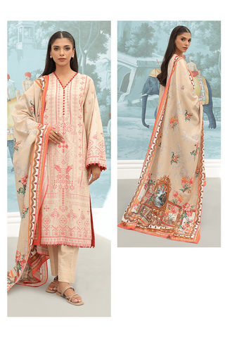 Zellbury Digital Printed khaddar Unstitched 3pc Essential suit WUW23X30685
