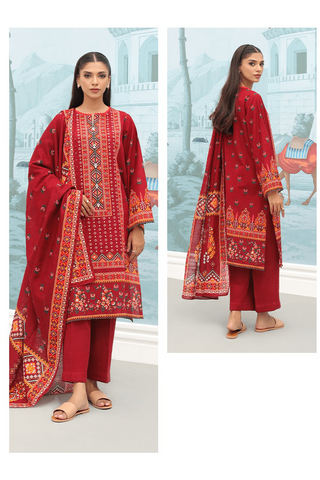 Zellbury Digital Printed khaddar Unstitched 3pc Essential suit WUW23X30730