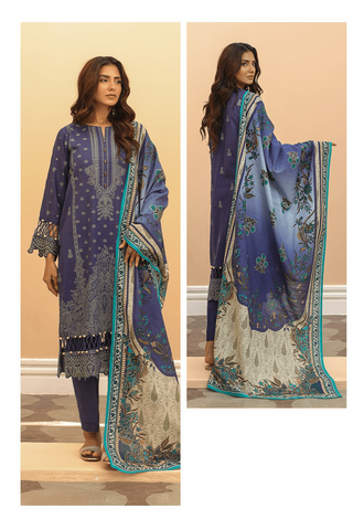 Zellbury Digital Printed Khaddar Unstitched 3pc Essential suit WUW23X30684