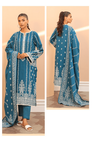 Zellbury Digital Printed Khaddar Unstitched 3pc Essential suit WUW23X30686
