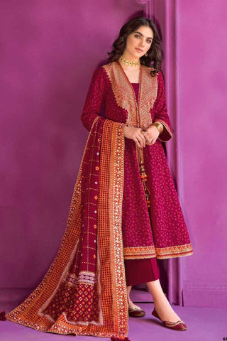3PC Embroidered Chunri Lawn Unstitched Suit