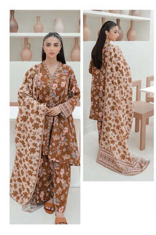 Zellbury Digital Printed Khaddar Unstitched 3pc Essential suit WUW23X30739
