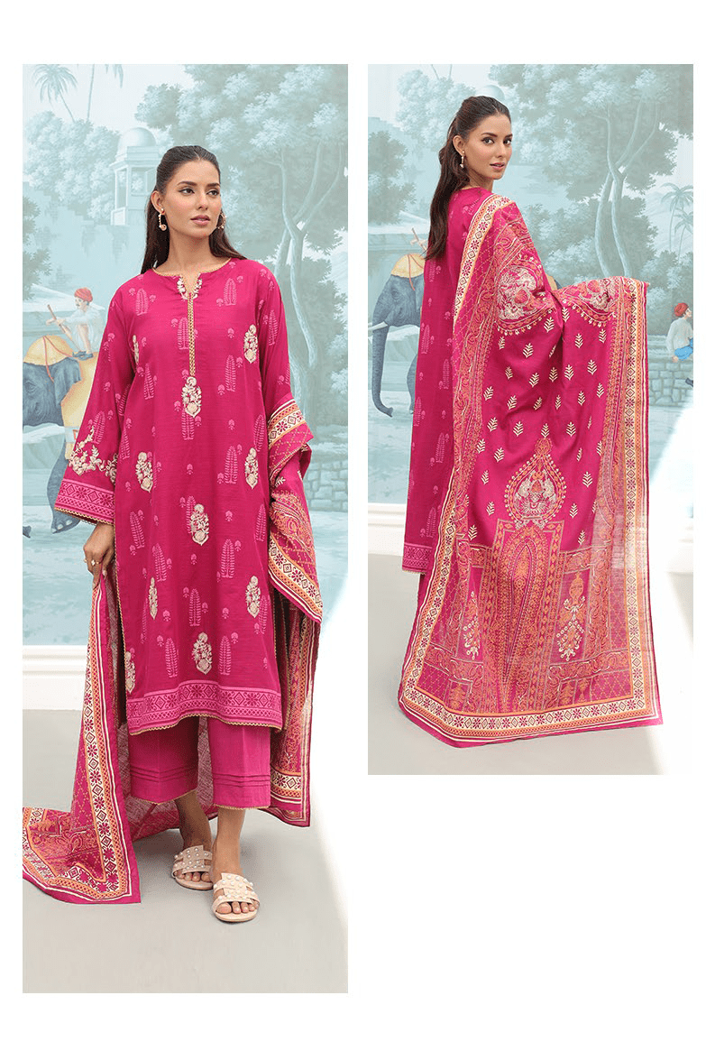 Zellbury Paste Printed Embroidered Khaddar Unstitched 3pc suit WUW23X30694
