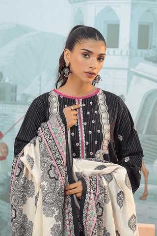 Zellbury Dyed Embroidered Textured Khaddar Unstitched 3pc suit WUW23E30770