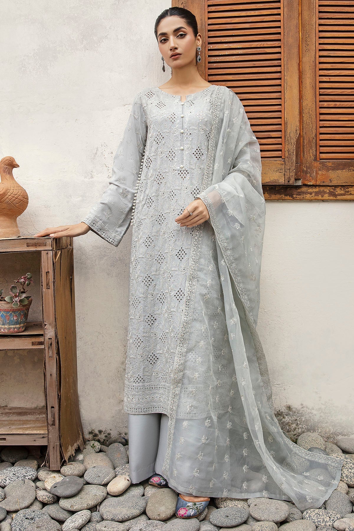 Motfiz Premium Embroidered Linen Unstitched suit 4266-MORGANITE