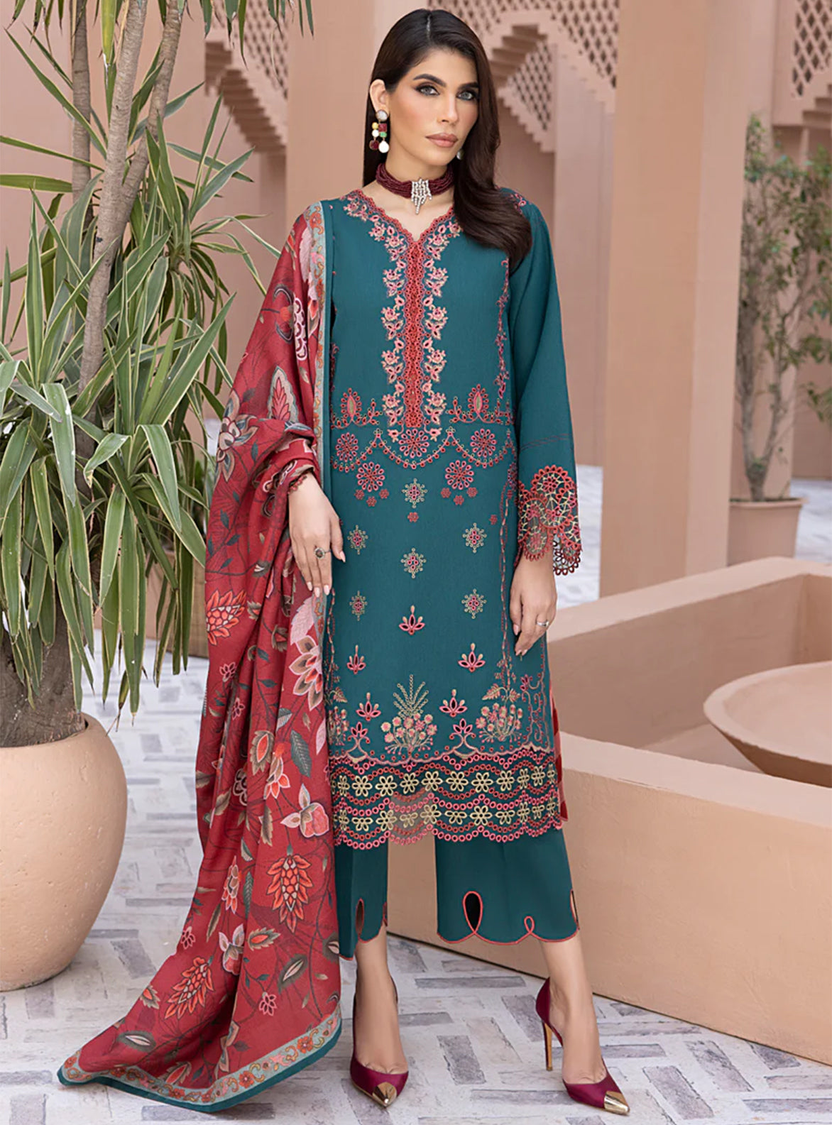 RANG RASIYA KARANDI SHAWL 3PC UNSTITCHED SUIT EMEL