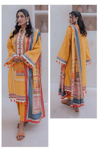 Zellbury Digital Printed khaddar Unstitched 3pc Essential suit WUW23X30675