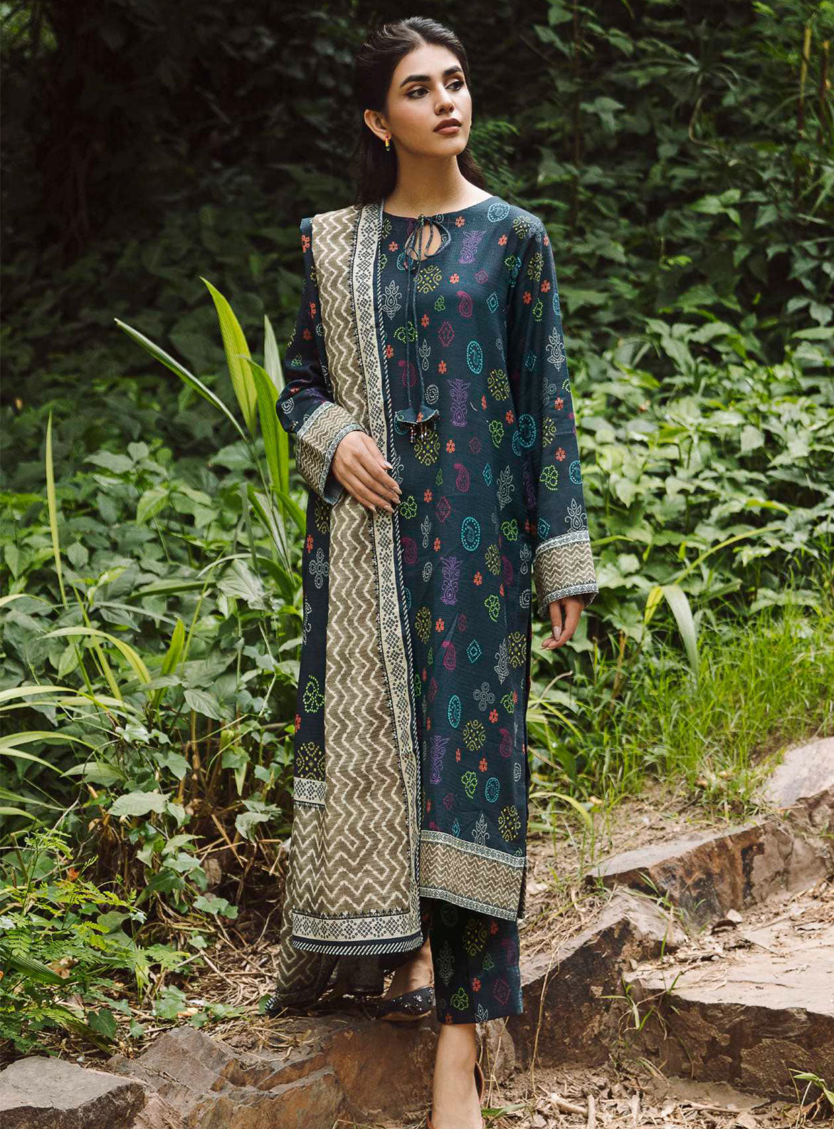 3 PCS Digital Printed Dress